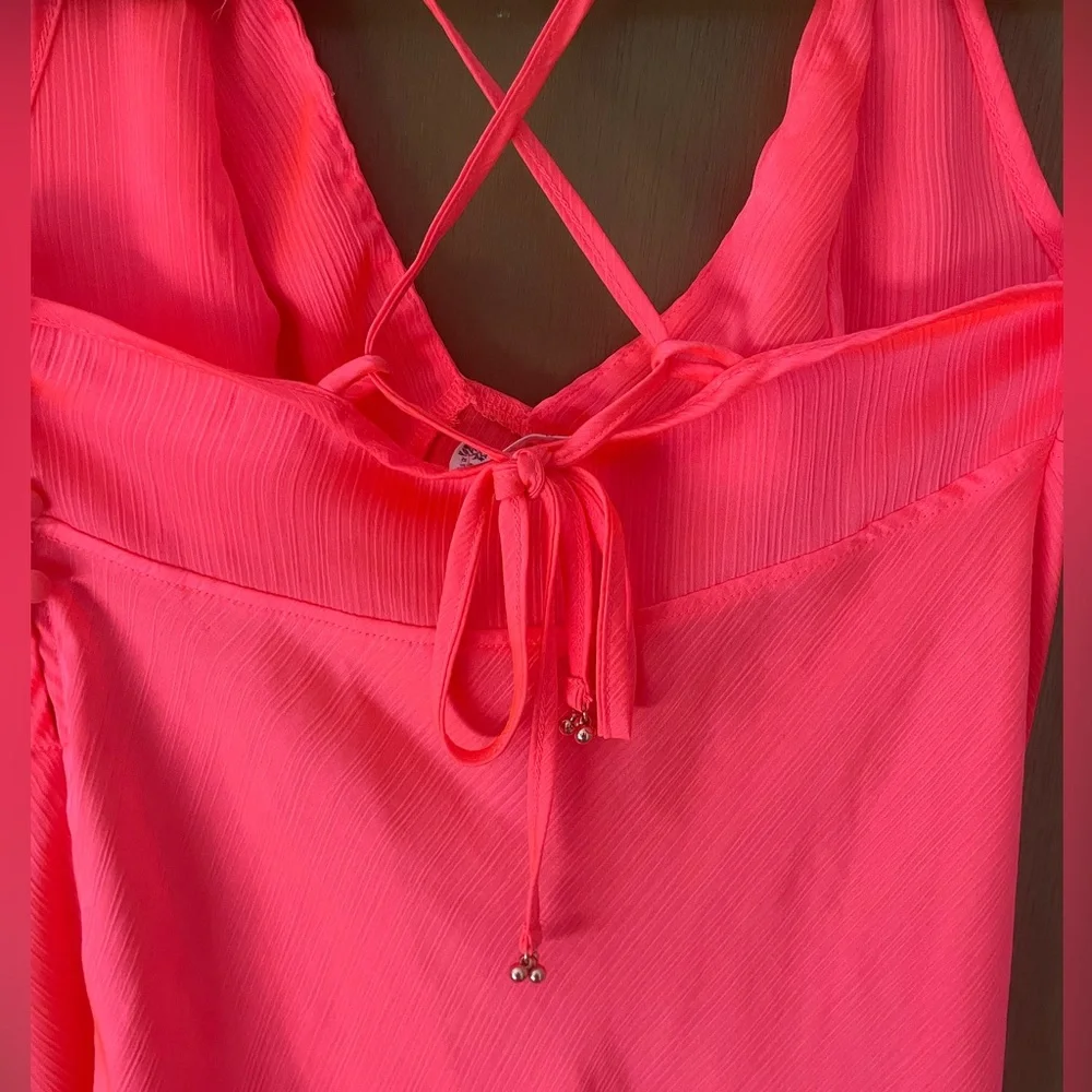 FREE PEOPLE Intimately Bright Coral Slip Dress, size XS - Picture 8 of 9